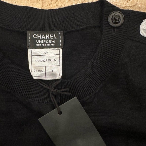 Chanel Black Wool Cotton Lion CC Logo Button Uniform Sweater - Picture 8 of 15